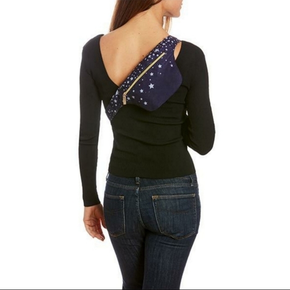 Lulu Dharma Fanny Hip Pack Silver Stars on Indigo - Picture 3 of 11